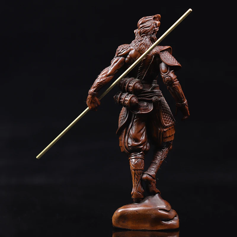 GY007-16x7 3 4 Король обезьян самшит резьба по дереву фигурка Укун скульптура фэн-шуй