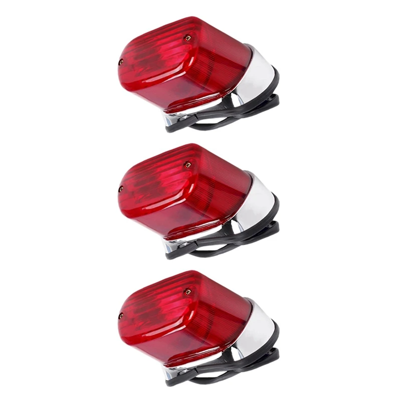 

3X Motorcycle Tail Brake Light ABS Red Motorbike Rear Indicator Stop Lamp For Yamaha Virago XV250 XV400