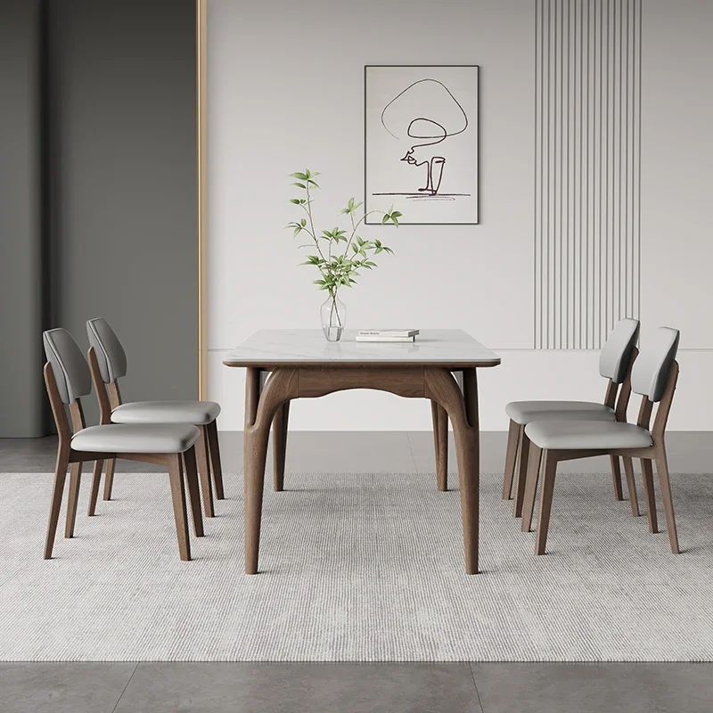 Импортный обеденный стол из массива ясеня цвет ореха светлый роскошный японский