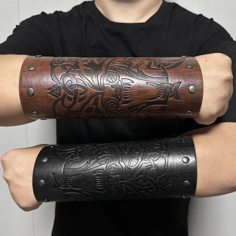 

Регулируемая защита на запястье, мужские браслеты в стиле рыцаря для косплея, стильные велосипедные наручи для взрослых, Прямая