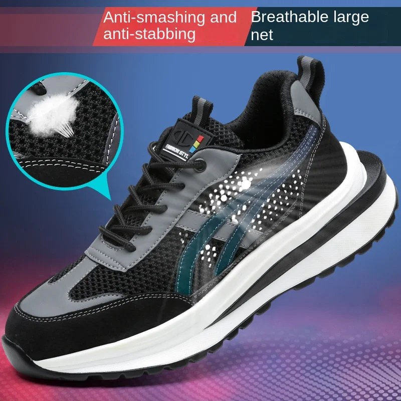 

Fashion Safety Shoes Men Boots Steel Toe Shoes Men Puncture-Proof Work Sneakers Male Shoes Work Boots Indestructible Footwear