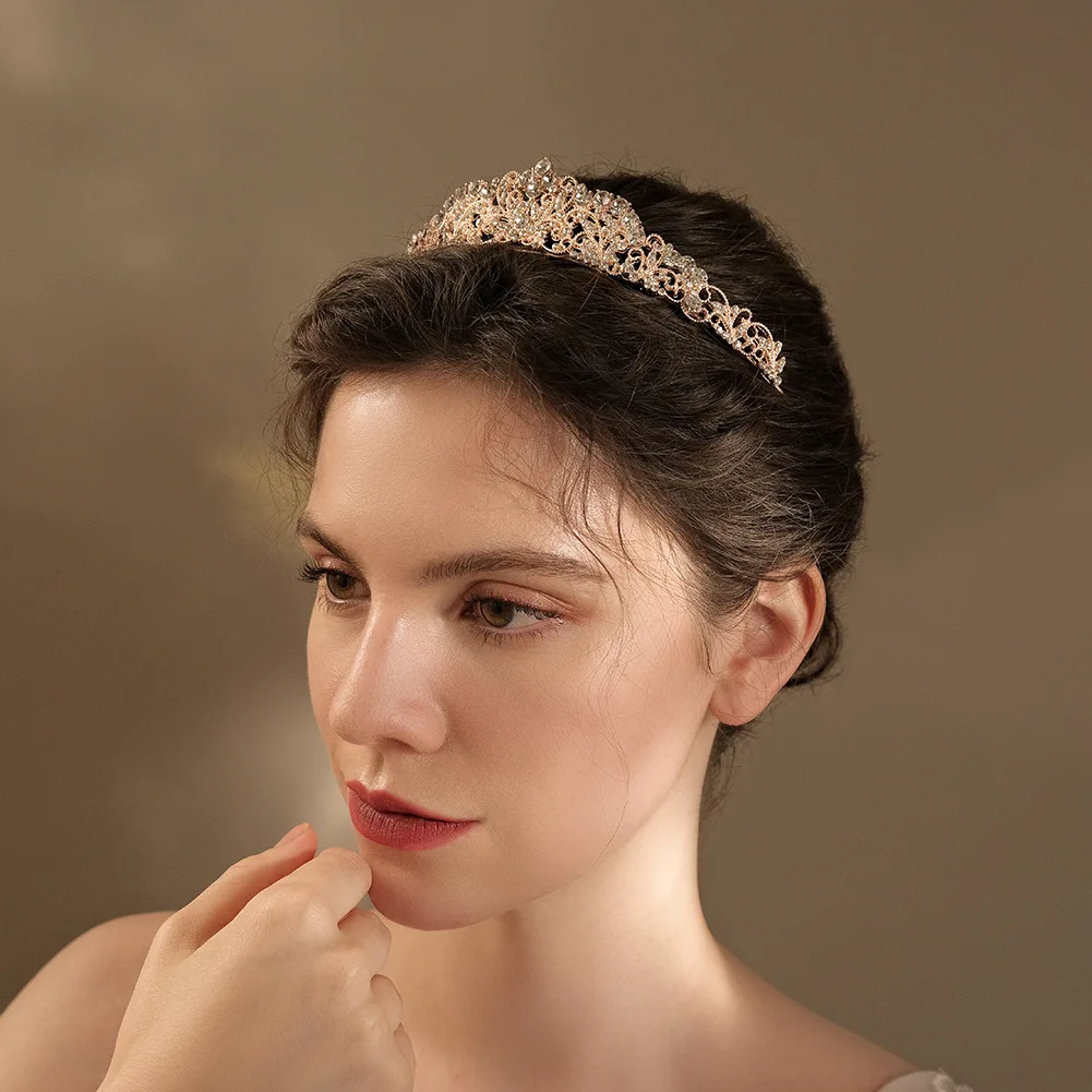 

Brides Tiaras and Headdresses Hair Accessories Vintage Elegance Queen Semicircle Hair Hoop Birthday Party Tiara Wedding Crown