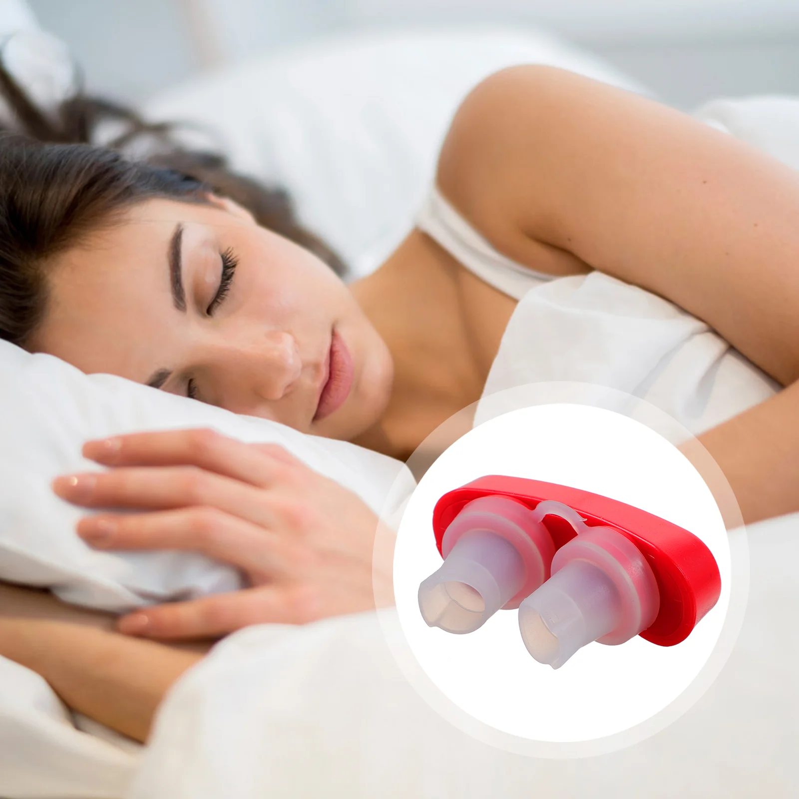 

Snoring Solution Portable Nasal Dilator 4.8x1.7cm Mini Nose Stopper Dilators Red Silica Gel