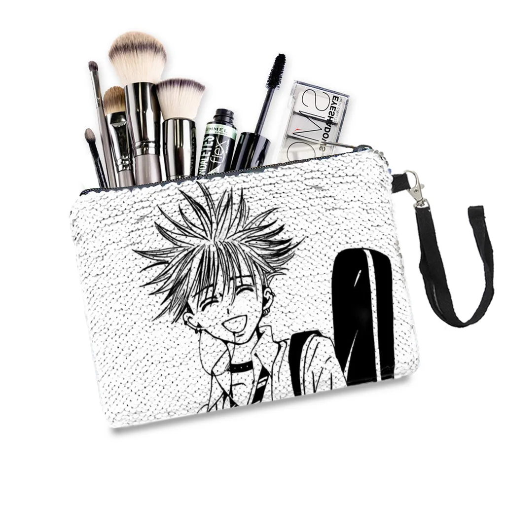 

Cool Sequins Makeup Bag NANA Osaki BLAST Manga Women Girl Glitter Portable Cosmetic Bag Zipper Organizer Pouchs Travel Storage