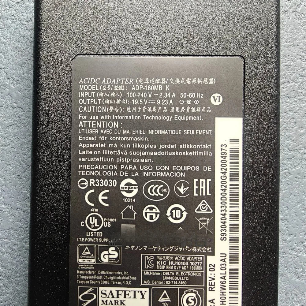 Фото Оригинальный адаптер для ноутбука 180W 19.5V 9.23A ADP-180MB K AC Charge для Acer Predator Helios 300 PH317-51-78H7 7 A717-71 A717-71G №5