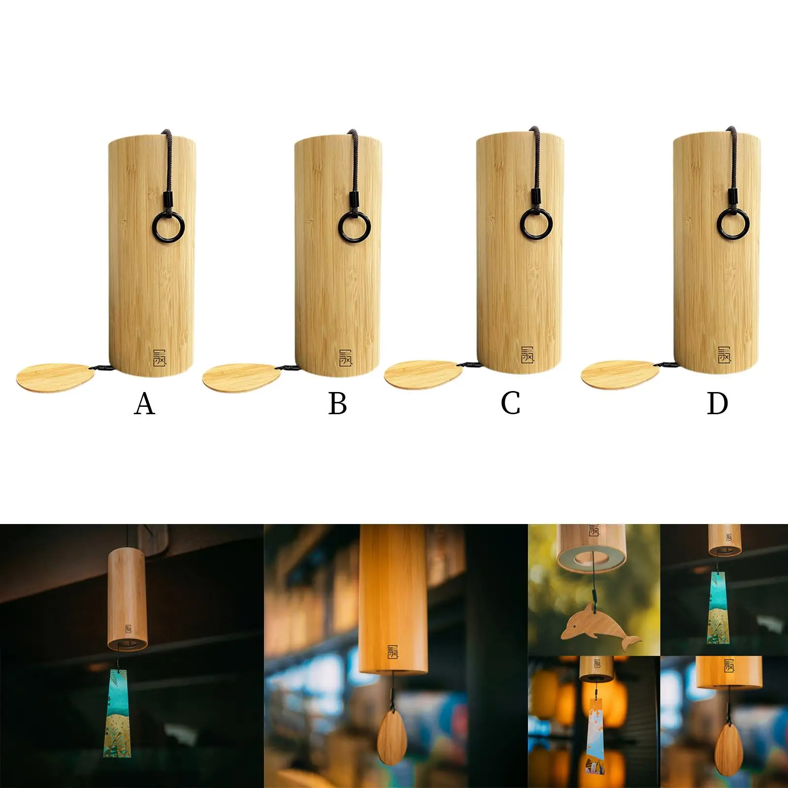 

Bamboo Wooden Wind Chime Memorial Memorial Windchimes for Zen Decor Ornament Wind Bells