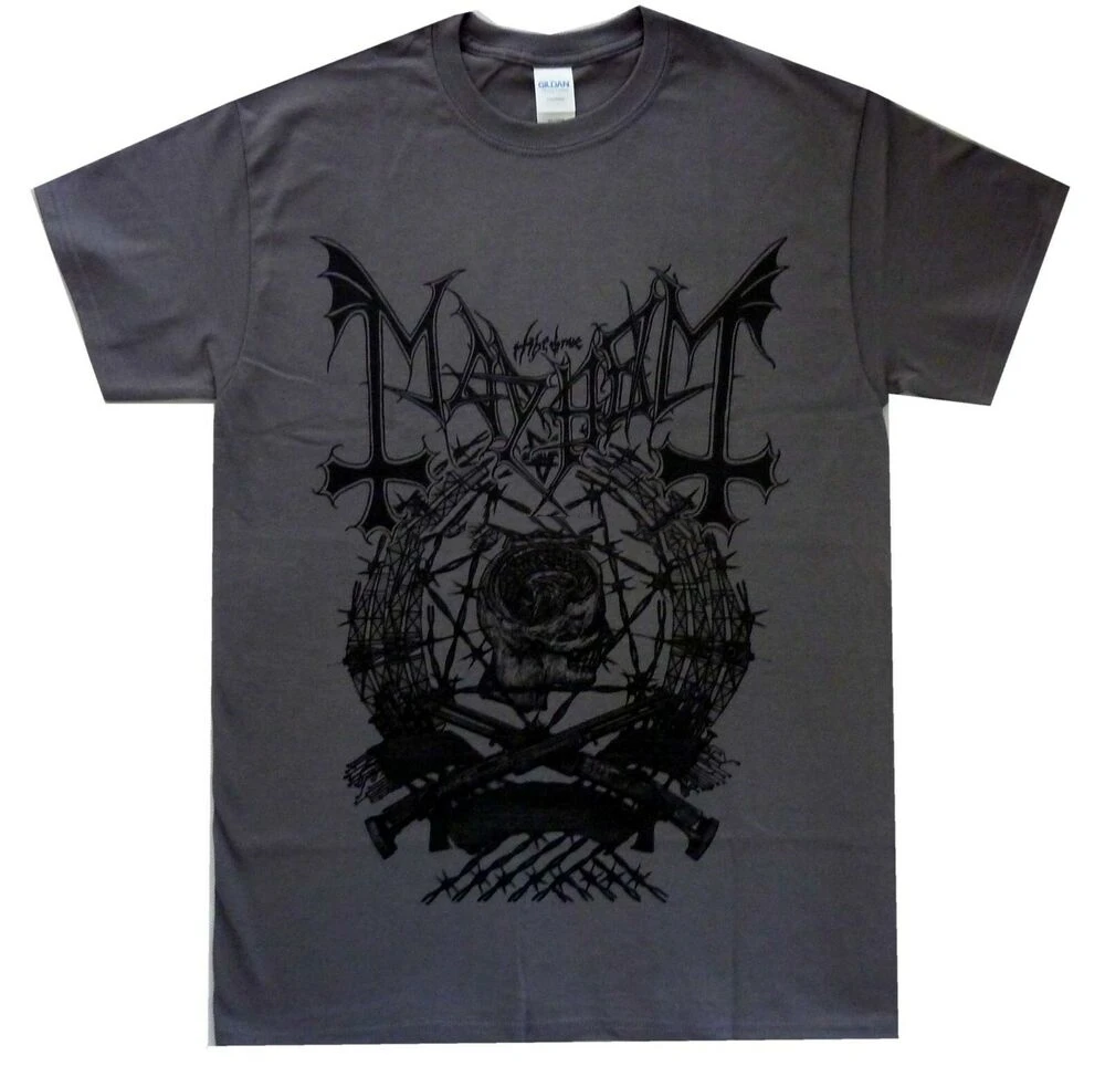 Mayhem Barbed Wire Grey Shirt S-Xxl Official Metal T-Shirt Band Tshirt New