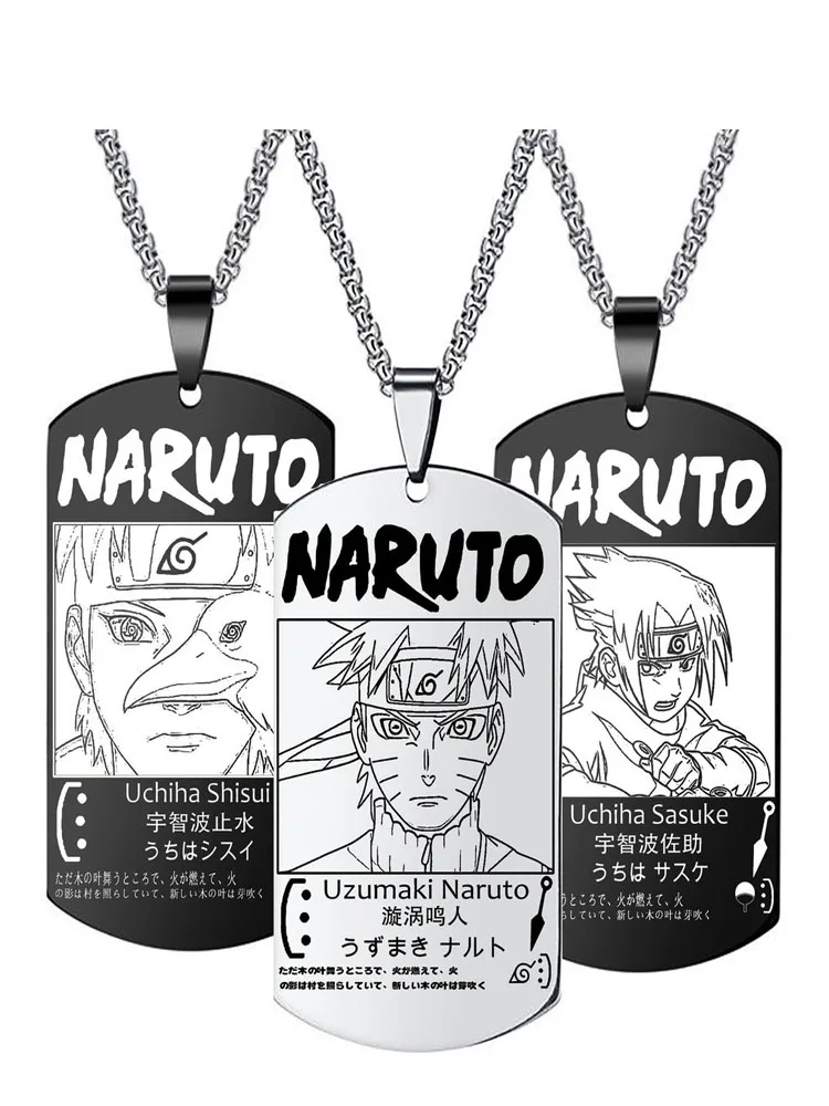

Anime Naruto Pendant Necklace Accessories Cosplay Itachi Akatsuki Titanium Jewelry Women Man Neck Chain Christmas Party Gifts