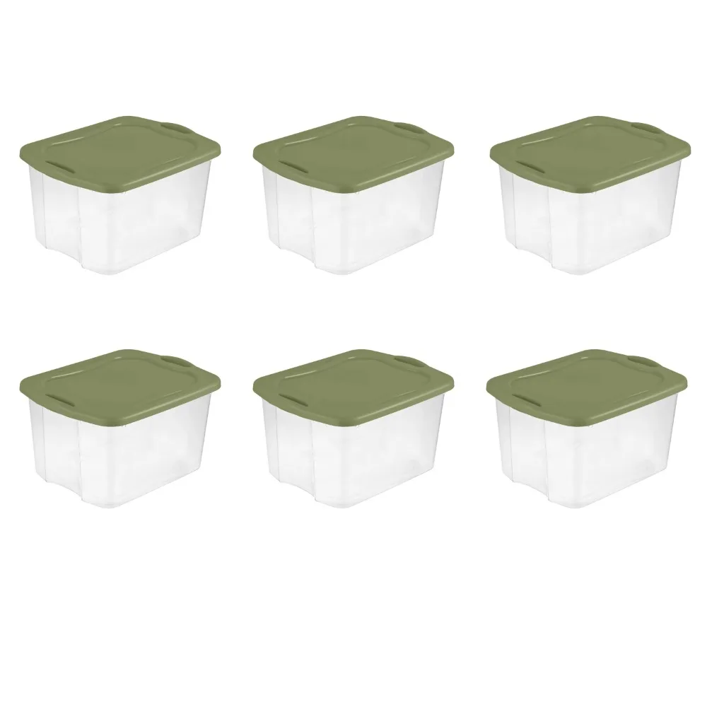 

70 Qt. EZ Carry Plastic, Clear/Sage Legume, Set of 6