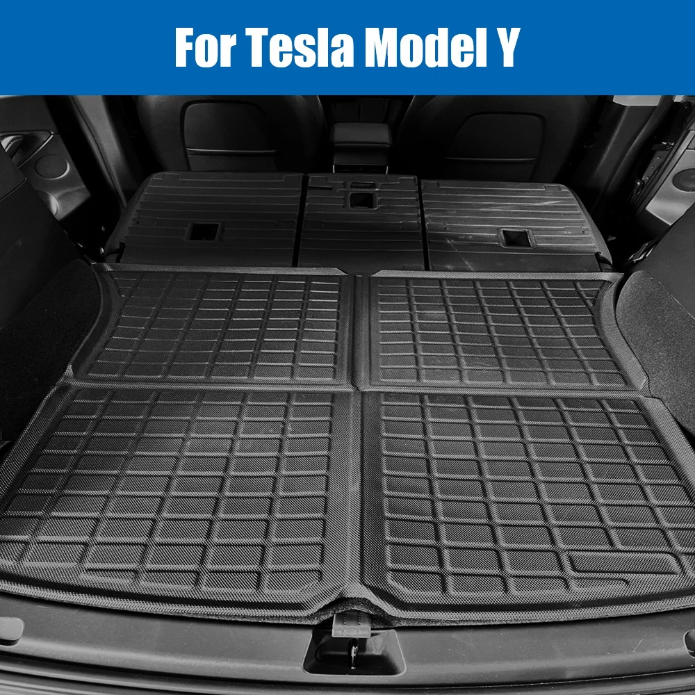 

Автомобильный коврик для багажника, противоударный коврик для багажника, коврик для груза из ТПЭ для Tesla Model Y 2019-2022, заднее сиденье, защита дл...