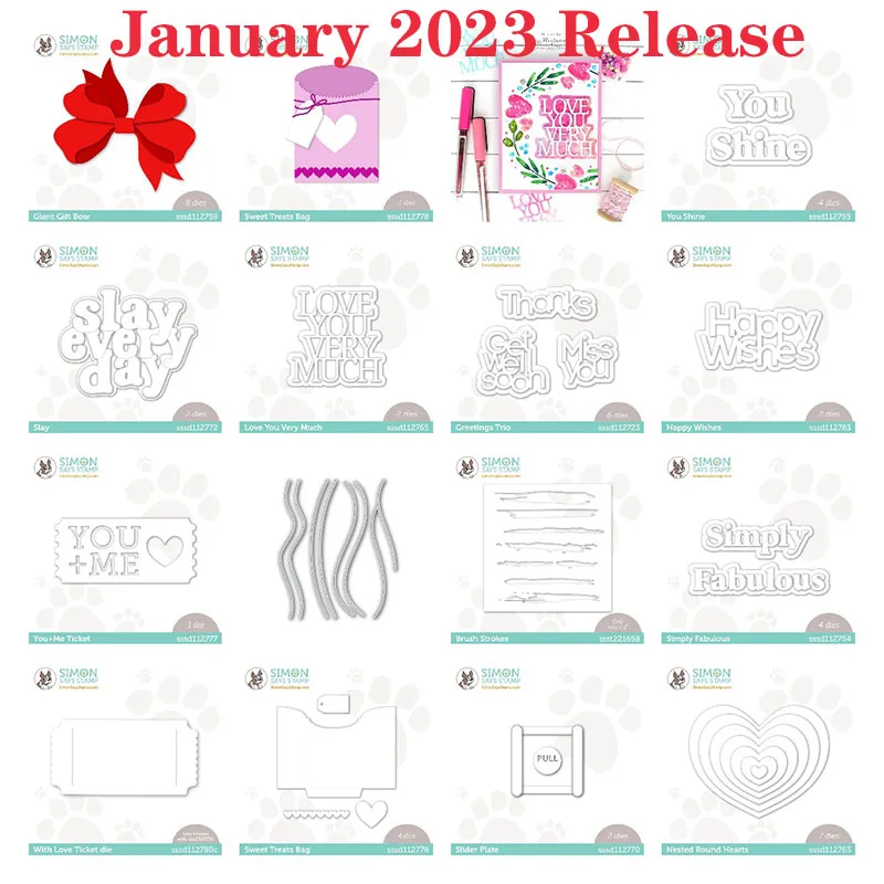 

Letter Bow Love February 2023 Release Metal Cutting Dies For Scrapbooking Paper Craft Handmade Card Album Punch Art Cutter