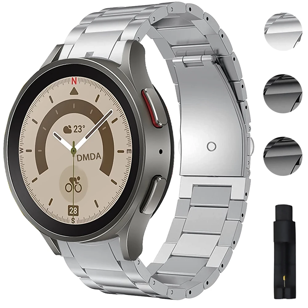 

Ремешок титановый для Samsung Galaxy Watch 5 Pro 45 мм/Watch 5 40 мм 44 мм, металлический браслет без зазора для Galaxy Watch 4 Classic 46 мм 42 мм