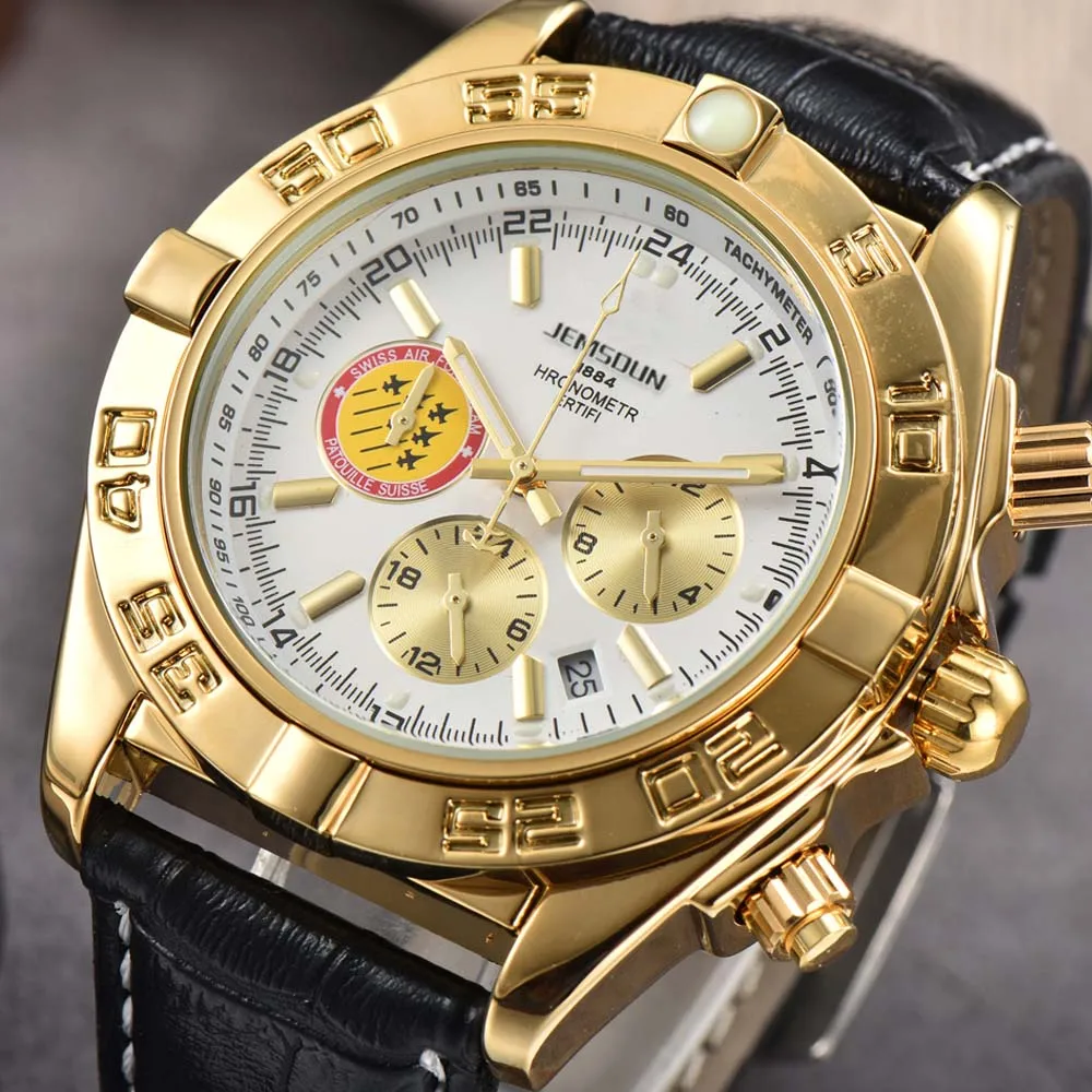 

Top New Luxury Brand Men's Watch Luminous Six Hands Steel Band Multifunctional Waterproof Quartz Watch Automatic Date Men Clock