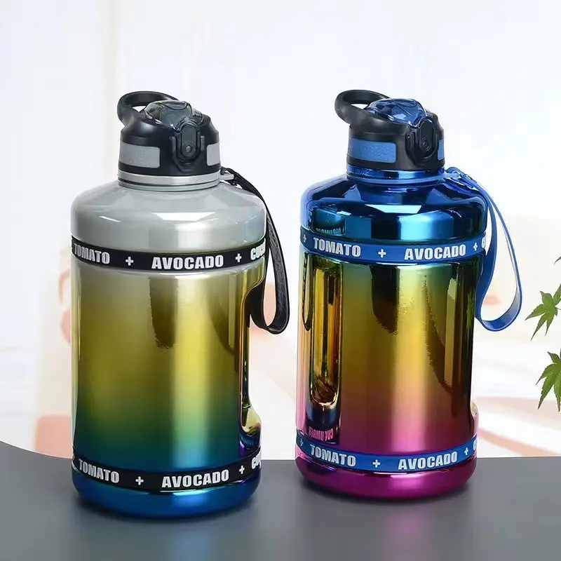 

2200ml Summer Water Bottle New Plastic Ton Bucket With Rope Large Capacity Outdoor Water Cup Water Bottler Sports Fitness