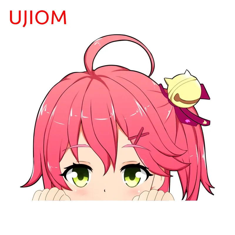 Фото Наклейка на стену UJIOM Hololive Sakura Miko Flipping The Bird, популярная, привлекательная, устойчивая к царапинам, виниловая наклейка для шкафа, прихожей №5