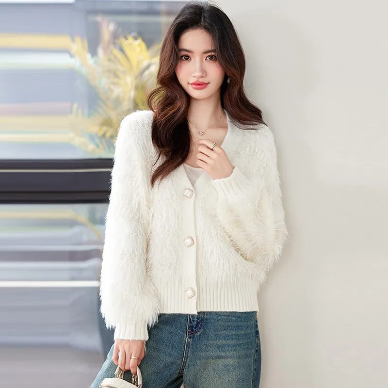 Женский повседневный свитер пальто Новое поступление 2024 осенняя мода базовые