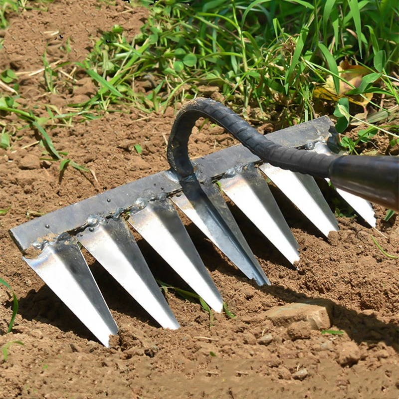 Description Picture 5 of itemGardening Hoe Iron Weeding Rake Agricultural Tools Grasping Raking Loosening Soil Artifact Harrow Agricultural Tool Dropshipping