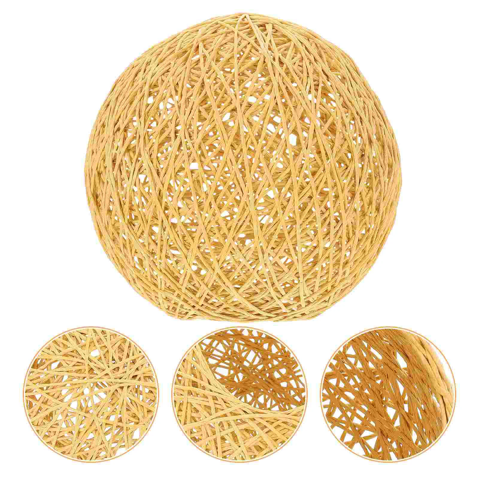 

Lamp Shade Light Rattan Cover Lampshade Pendant Ceiling Shades Woven Chandelier Wicker Cage Table Vintage Hanging Bulb Paper
