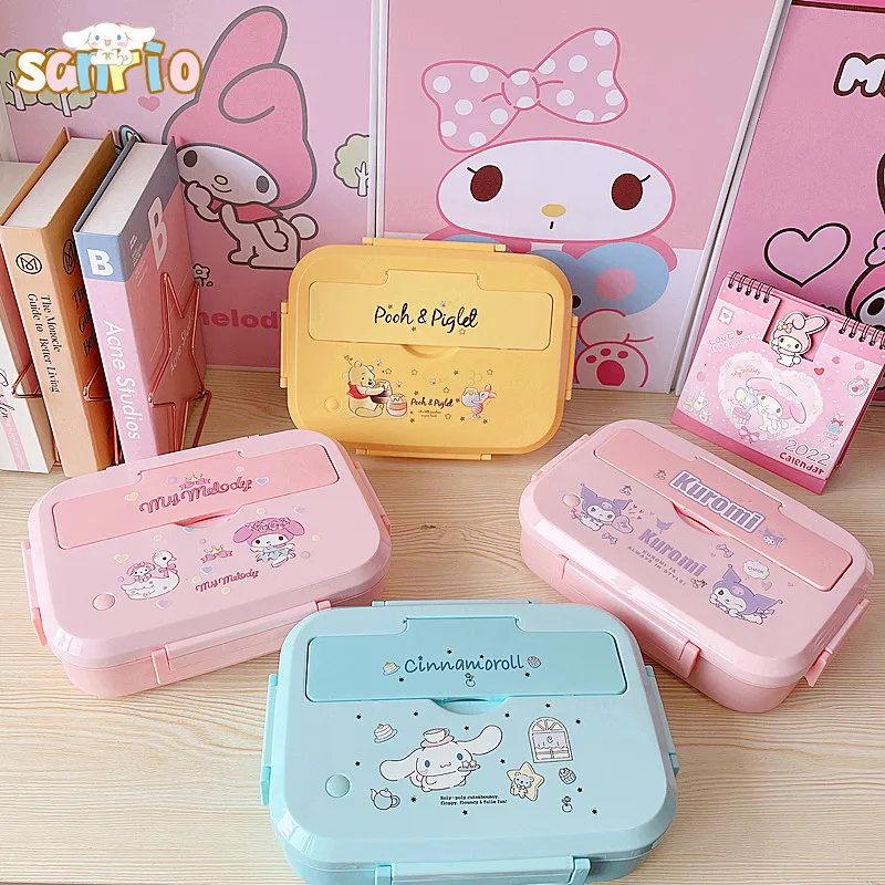 

Sanrio Cinnamoroll Kuromi Students Lunchbox My Melody 304 Stainless Steel High Volume Portable Compartment Thermal Lunch Box