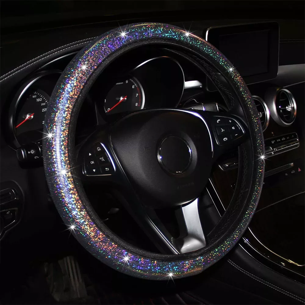 

Bling Car Steering Wheel Cover,Easy Install Vehicle Hubs Not Moves Steering-wheel Case For Polo E5 X45