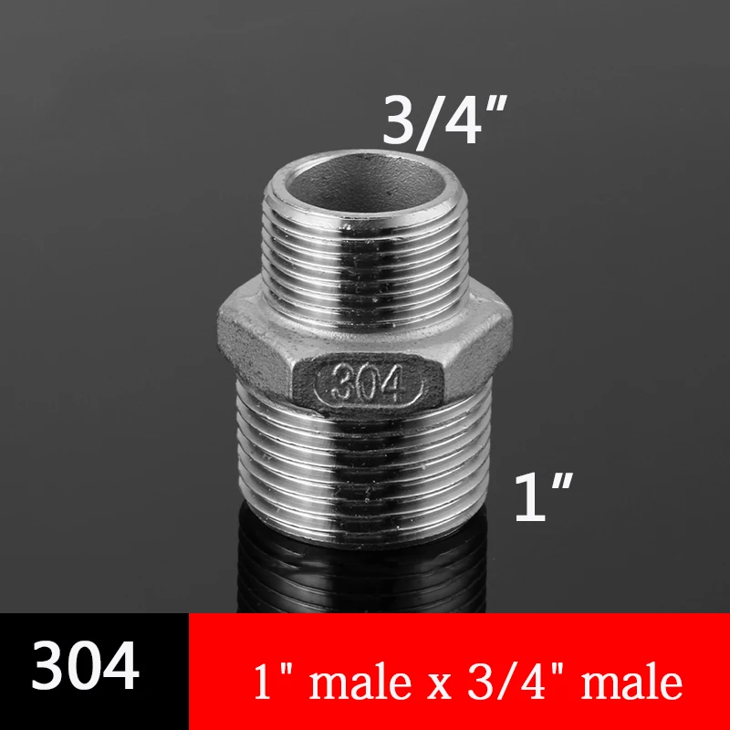 

304 соединение из нержавеющей стали 1/2 "3/4" 1 "переменный диаметр внутренний и внешний провод" Мама-папа "редуктор фитинги для труб