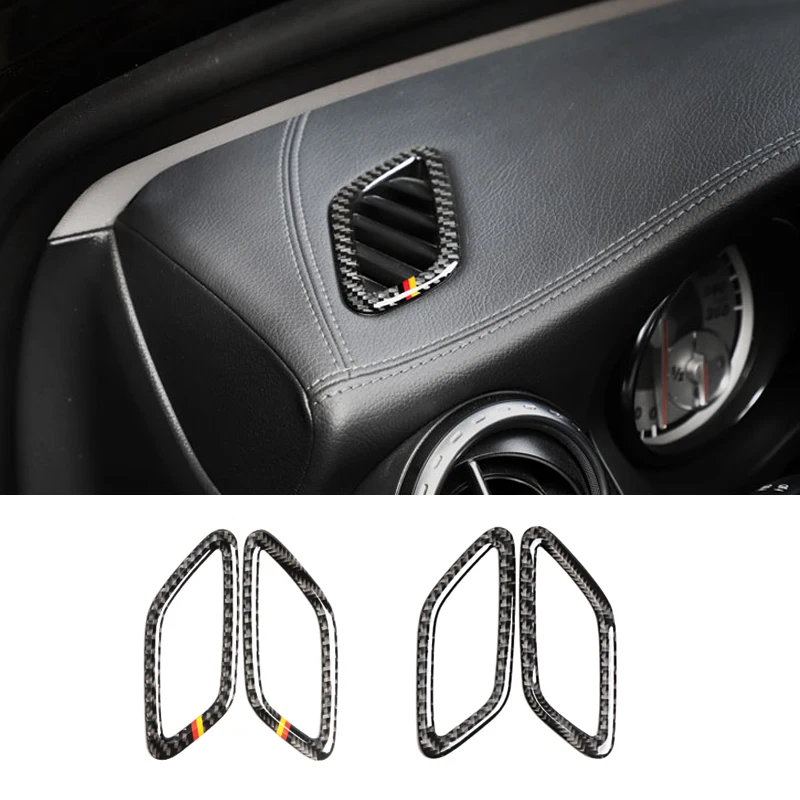 

Real Carbon Fiber Dashboard Air Condition Air Outlet Cover Trim For Mercedes Benz A GLA CLA Class W176 X156 C117 14-17