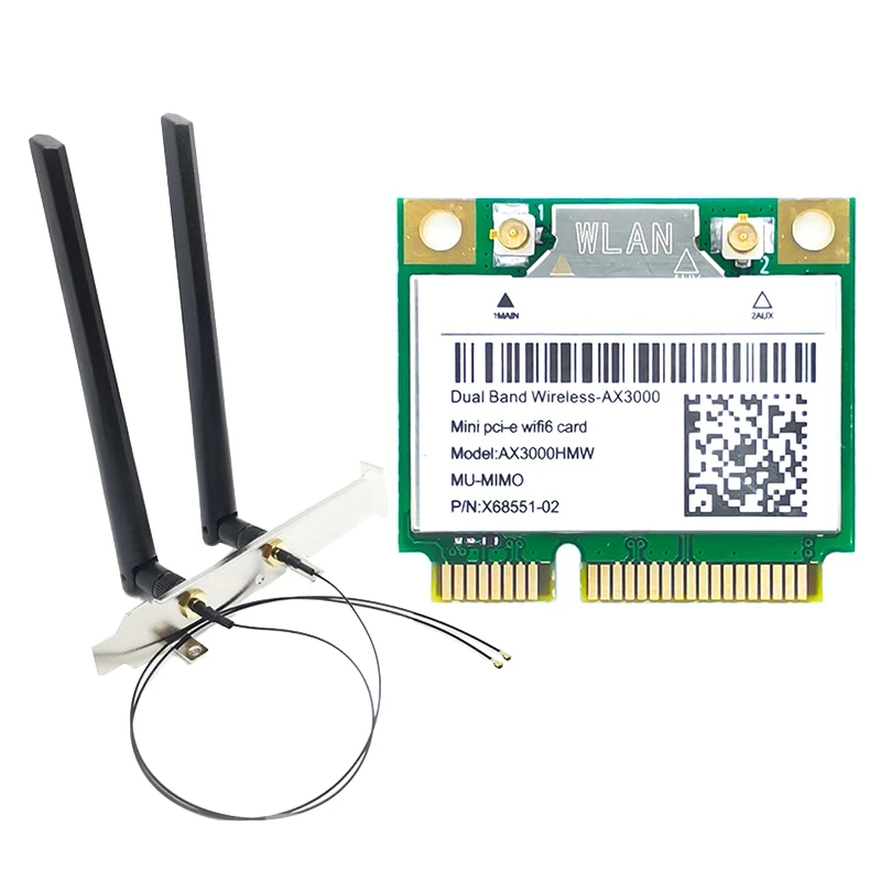 

Карта памяти WIFI6 AX200 AX3000, Двухдиапазонная, Bluetooth 5,1, MINI Pcie, встроенная гигабитная беспроводная сетевая карта с антенной
