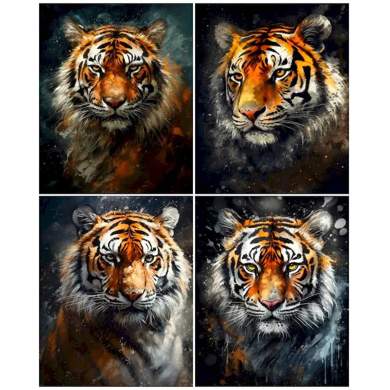 

GATYZTORY Painting By Numbers With Frame 40x50cm Kits Tigers Animals Picture With Numbers For Home Decors Handpainted Diy Gift