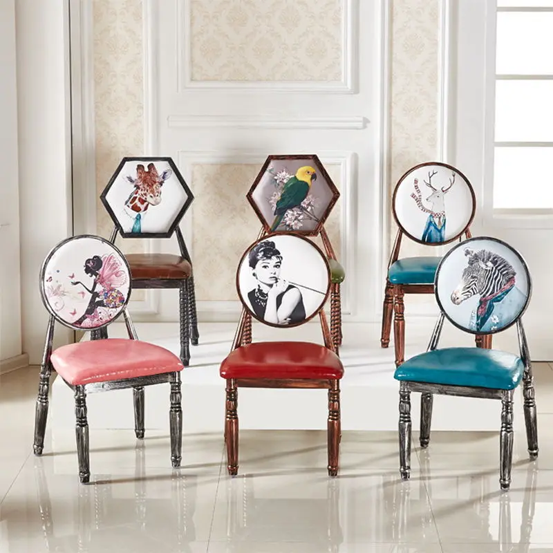 

Cavat Luxury Dining Chairs Vintage Iron Tourist Soft Relax Dining Chairs Parties High Stools Kitchen Sillas Comedor Furniture