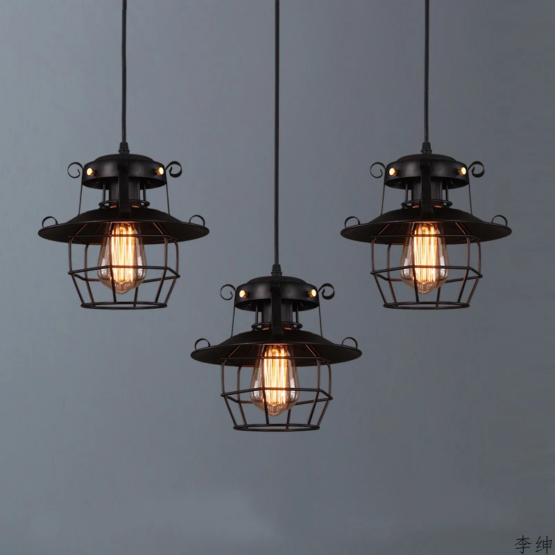 Цена Подвесные светильники в американском ретро стиле, винтажные железные светильники в стиле лофт, индастриал, комнатное освещение для кафе, ба...
