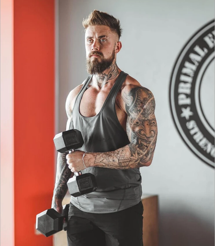 

Men'S Fitness Exercise Muscle Vest Gym Training Vest Workout Sleeveless Top T-Shirt Men'S U-Stitched Running Vest