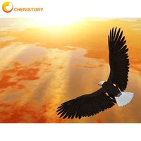 chenistory 5d diy diamond painting mosaic flying eagle embroidery animals picture of rhinestones for adults children home decora