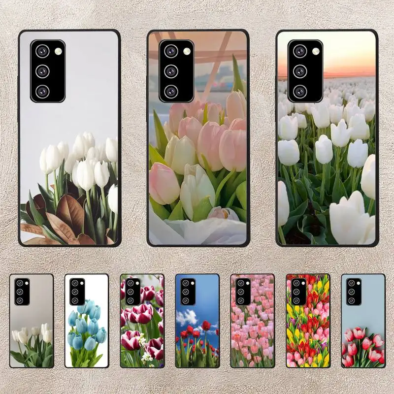 

Tulip Flower Phone Case For Oppo Reno Realme C3 6Pro Cover For Vivo Y91C Y17 Y19 Funda Capa