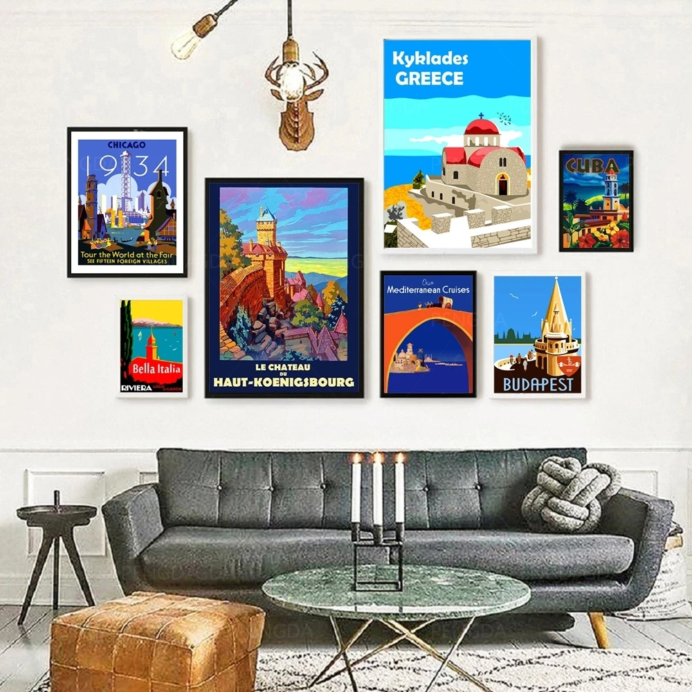 

Hd Home Decoration Canvas Tuscany Painting Landscape Pictures Wall Art Prints Modular Retro No Framework Poster For Living Room