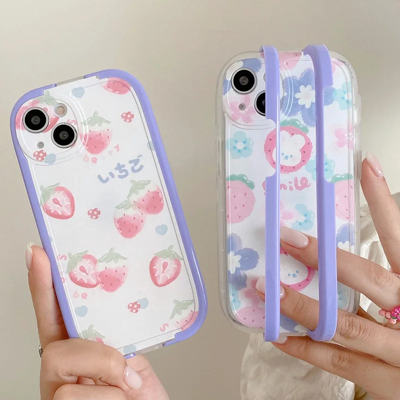 

1.8mm Thick Invisible Bracket Case For iPhone 13 11 12 Pro Max XS Max X XR 8 7 Plus High Quality TPU Silicone Love Rabbit Shell