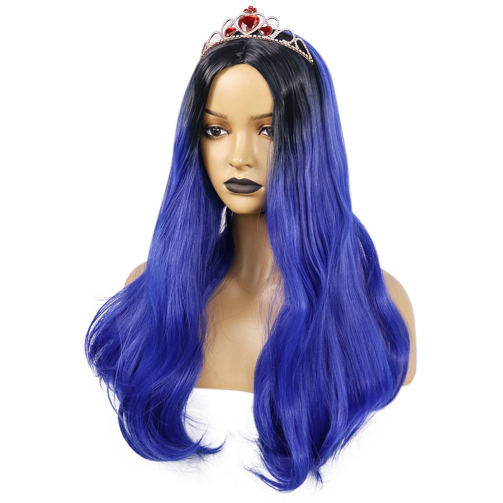 Парик для косплея Evie синий длинный волнистый парик стиль термостойких