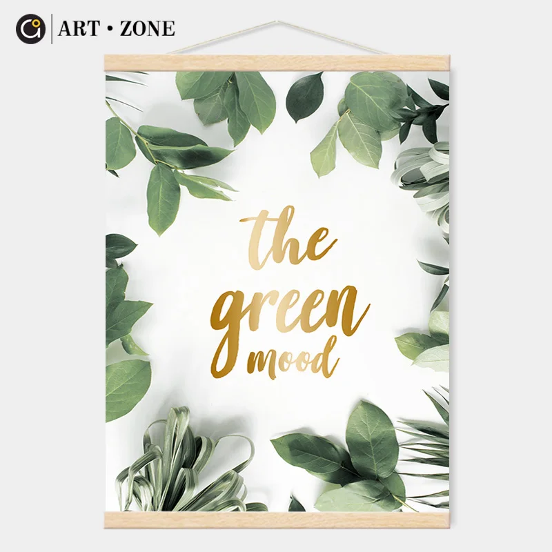 

Современные растения, зеленые листья, цветы, Свиток, живопись, принты, ботанические настенные художественные плакаты на холсте, художествен...