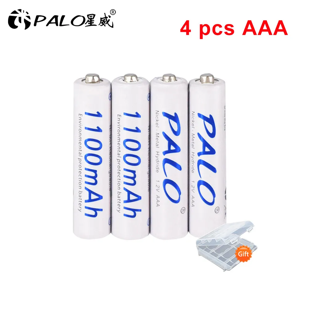 

PALO 4 шт. 1100 мАч 3A Ni-MH 1,2 в AAA перезаряжаемая батарея для камеры MP3 mp4 микрофонная аккумуляторная батарея