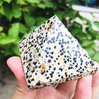 black and white spotted stonequartz healing pyramid natural mineral triangled crystal point wholesale