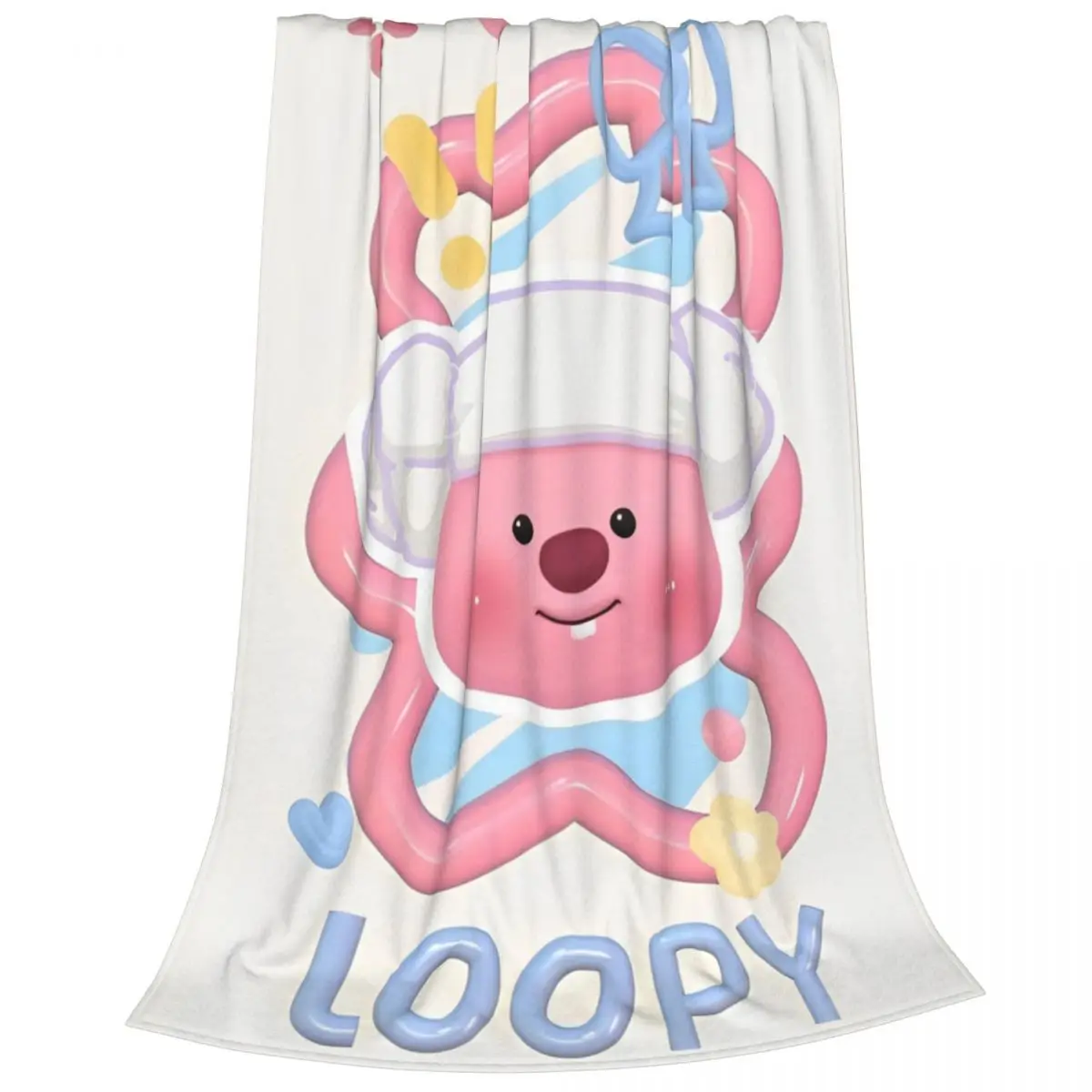 Симпатичные фланелевые одеяла Loopy Pororo Pink Beaver Забавное одеяло для домашнего
