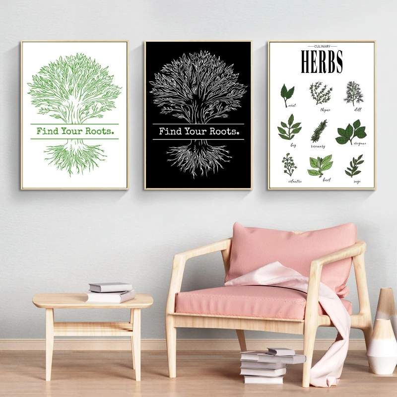 

Canvas Artwork Painting Tree find your Roots Picture Print Wall Christmas Gifts Classic Aesthetic Poster Decorative