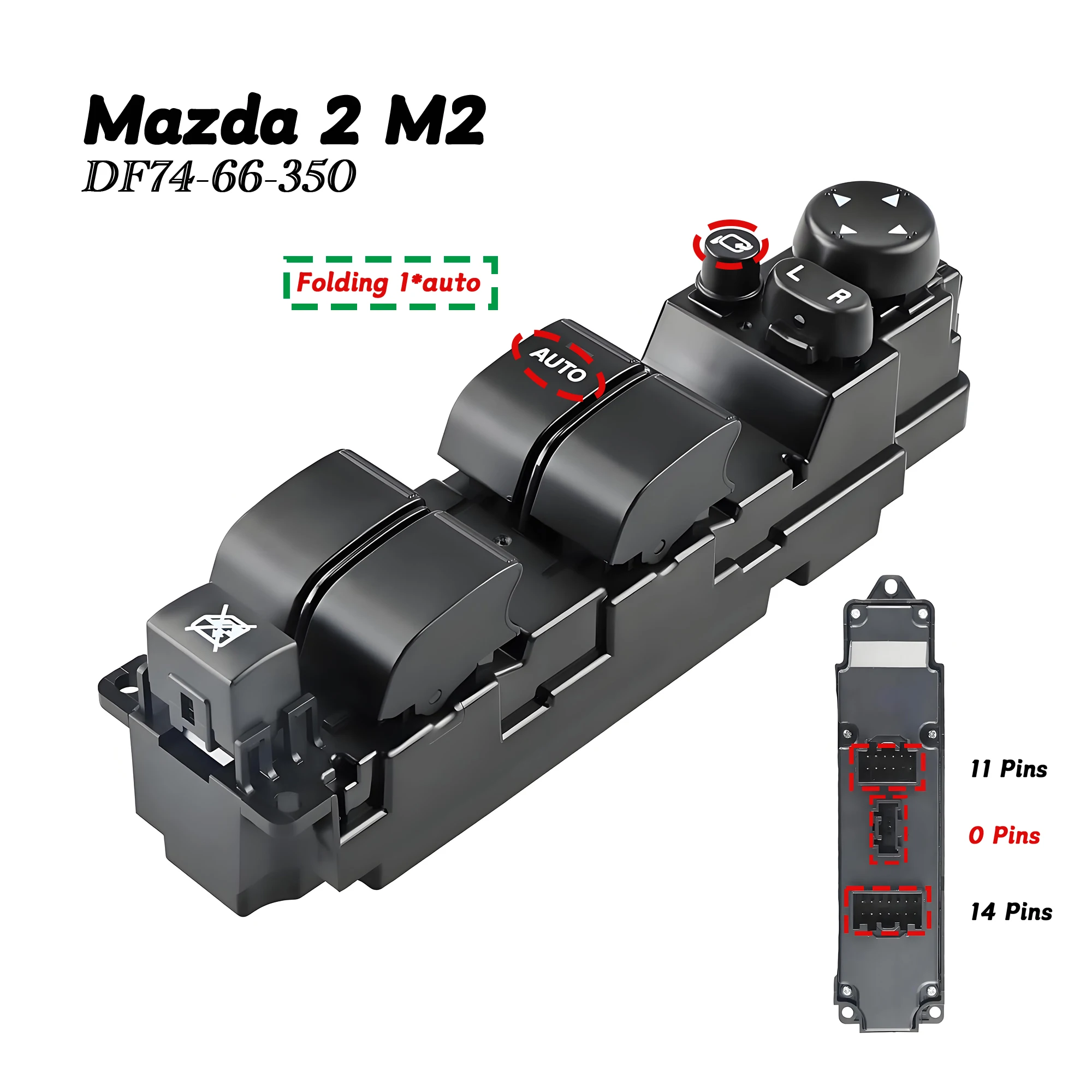 

DF74-66-350 LHD переднее левое окно водителя, главный переключатель управления, кнопка подъемника стекла для Mazda 2 M2 2007-2013, DF7466350