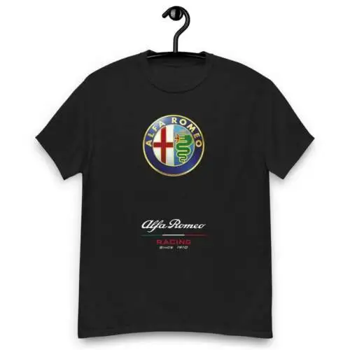 

Alfa Romeo Italian Car Heavy Cotton T Shirt Funny Vintage Gift For Men