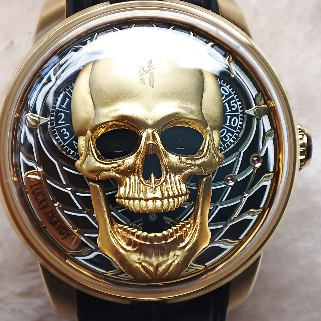 

Часы мужские механические светящиеся с черепом и циферблатом, LH001