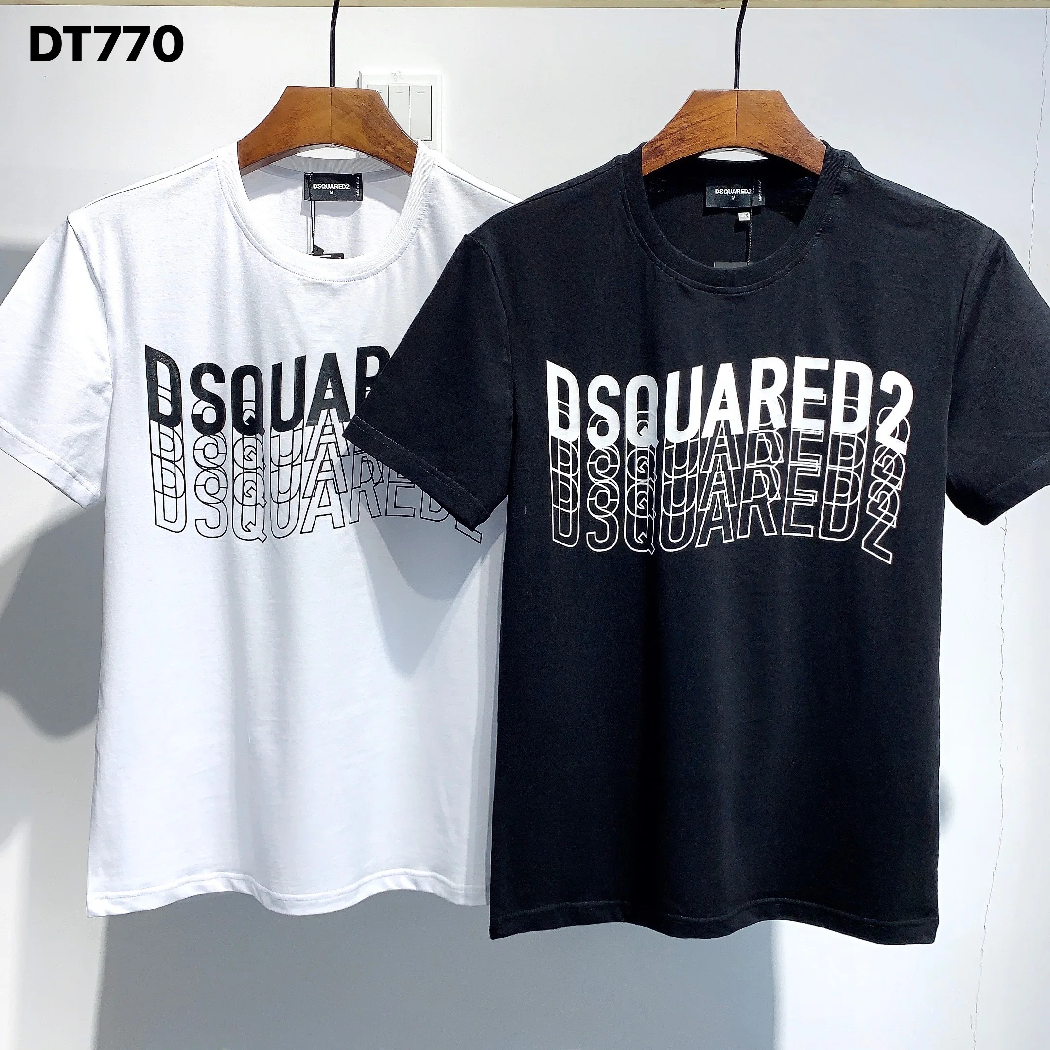 

2023 summer new hot style DSQUARED2 WANT cotton t-shirt male Korean version all-match loose version short-sleeved T-shirt top