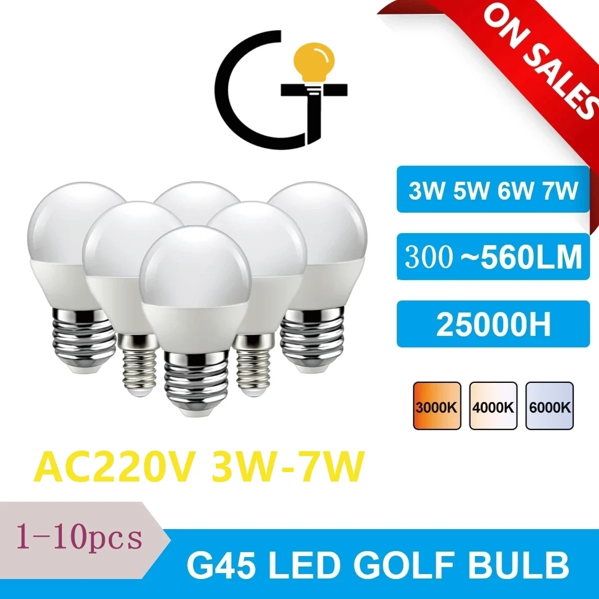 1-10PCS Mini bulbo de poupança energia LED G45 3W-7W E14 E27 B22 AC220V 3000K 4000K 6000k Lamp Light For Home Decoration