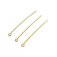 100pcs stainless steel gold plated loop eye pin needles 20mm 25mm 30mm 35mm 40mm loop eye pins for diy earrings jewelry making
