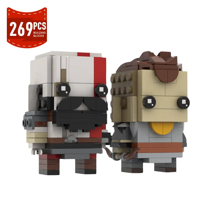 

MOC Game Action Figures God of Wared Kratos and Atreus Building Blocks Set Ghosted of Sparta Constructor Bricks Kids Toy Gifts