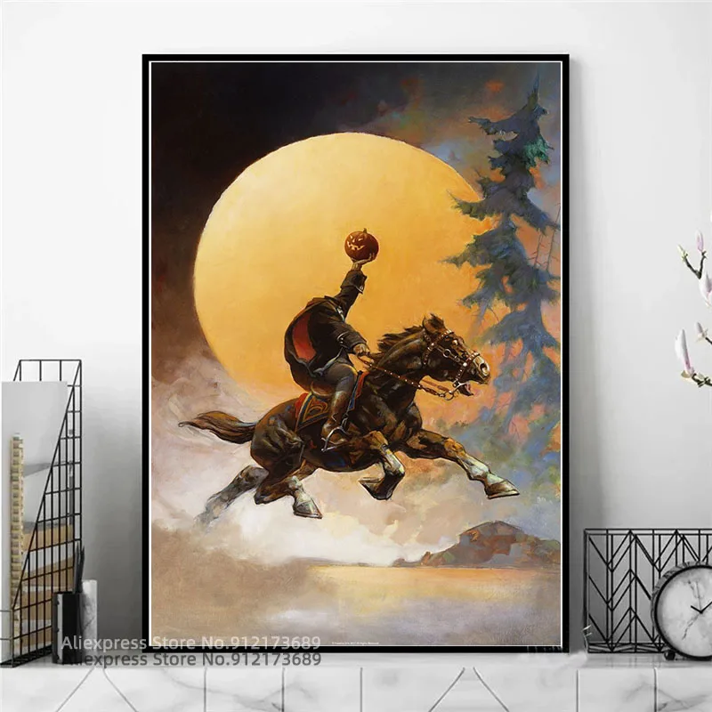 Безголовый фантазийный абстрактный постер Horseman декоративные картины настенное