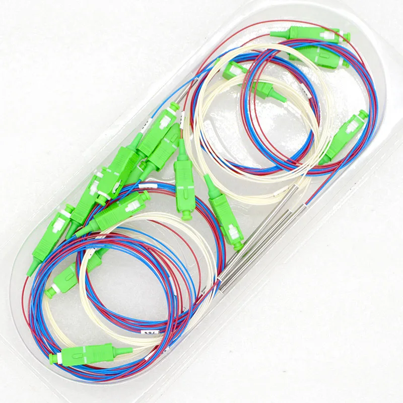 10 шт. Новый 0 9 мм SM SC UPC APC 1x2 мини стальная трубка вытяжной конусный